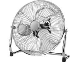 Intelectro Ventilator Laatste Stuk - Stijlvolle Verkoeling voor een Verfrissende Zomer! - Energiezuinig - Moderne Uitstraling - 40cm Diameter - 3 Snelheden - Kantelbare Ventilatorkop - Zilver - Levering Sneller dan Aangegeven!