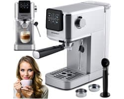 Espressomachine met portafilter 20 bar Berdsen BD-770 zilver