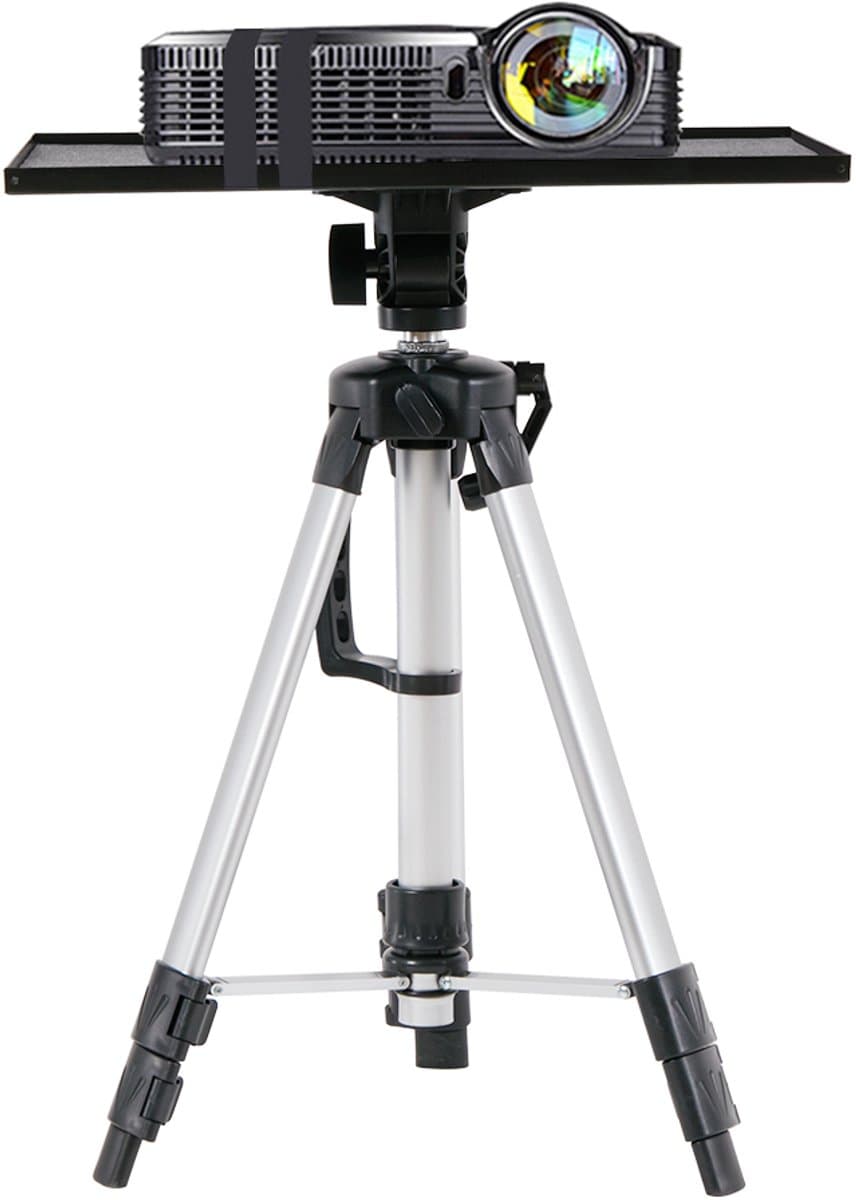 unho Projector Stand Driepoot - Opvouwbare Laptop Stand - Aluminium DJ Rekken - Projector Statief met Plaat en Draagtas - Hoogte Verstelbaar van 49cm-110cm — afbeelding 1