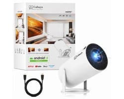 Cahaya 2026 vernieuwd model + HDMI kabel - Pro versie - Mini Beamer - mini projector - draagbare beamer - projector / beamer - Geïntegreerd Android 14.0 systeem - Screen mirroring smartphone - Home cinema