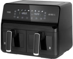 Teesa TSA8089 Digitale dubbele airfryer XXL zwart DUAL POT XXL - Hete luchtfriteuse - 2700W - 8L - dubbele pan