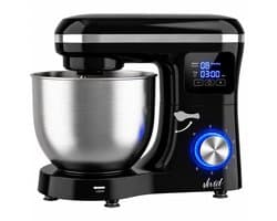 Vivid Green 2000W Keukenmixer - Timer & Automatische Stop - Geschikt voor Zwaar Deeg - 6,2L Mengkom - Keukenmachine - Keukenrobot - Zwart