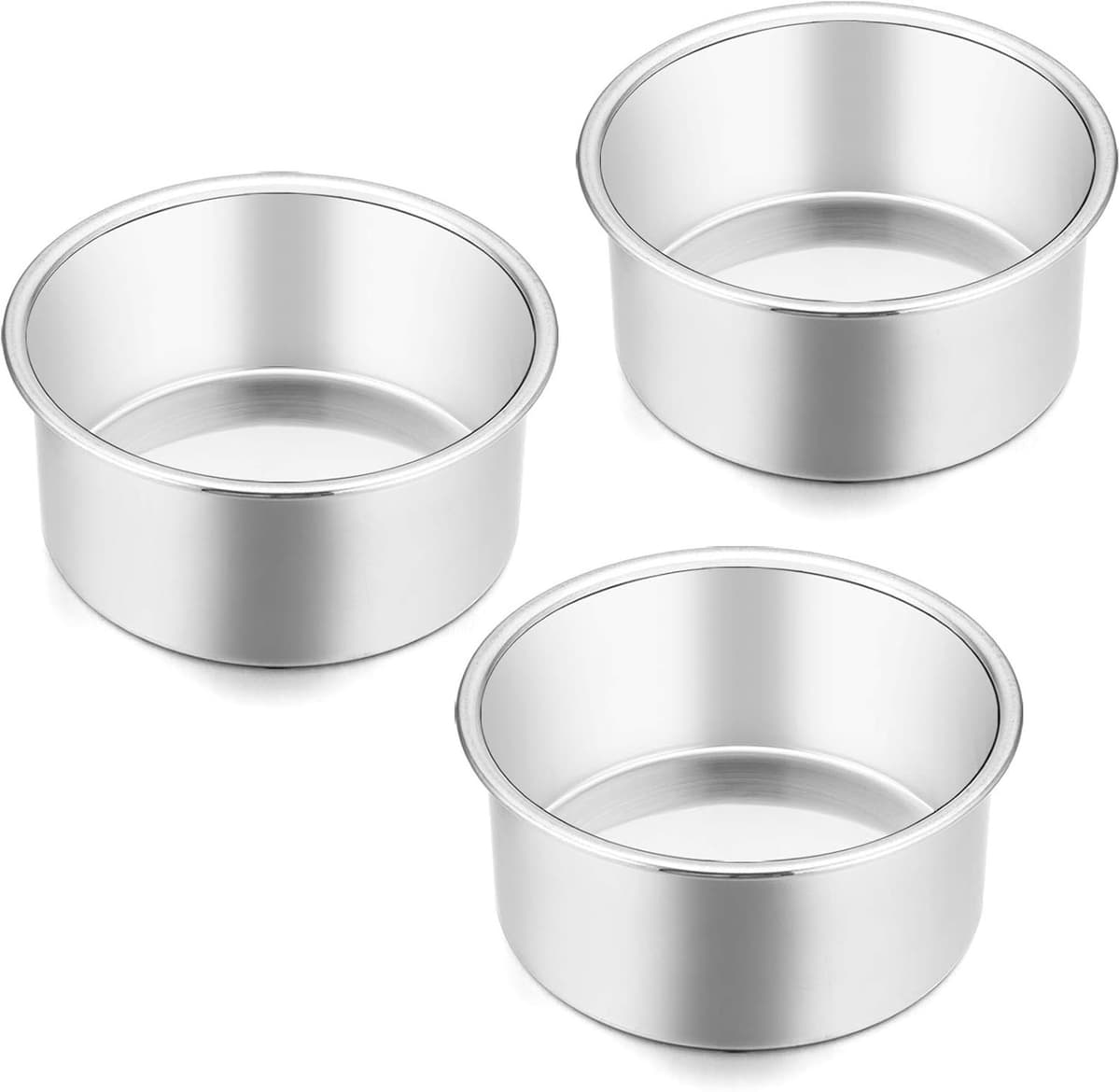 E-far 10,5 cm kleine taartvorm set van 3, roestvrij staal mini ronde Smash Cake bakpannen, niet giftig en gezond, spiegelafwerking en vaatwasmachinebestendig — afbeelding 1