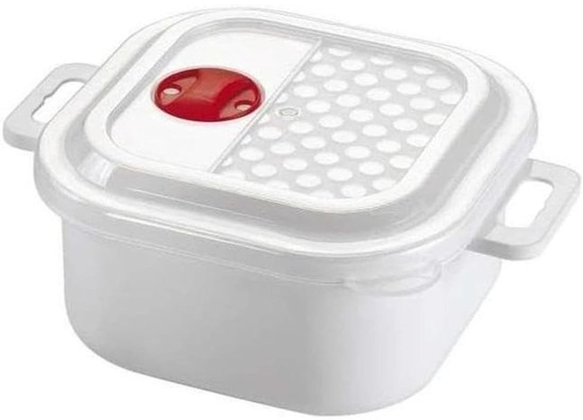 Microgolfkasserol - Magnetronbakje - Voedsel opwarmen - Met deksel met ventiel - 11 liter - Wit — afbeelding 1