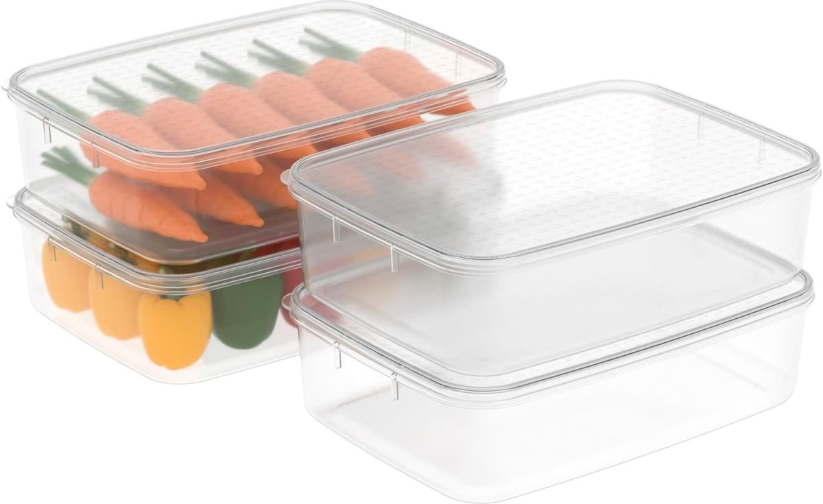 Set van 4 Voedselopslagdozen, 3.5L voor Magnetron en Vriezer — afbeelding 1