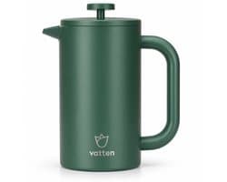 Vatten® Premium RVS French Press - Donkergroen - 1 Liter - Dubbelwandige Koffiemaker - Cafetière