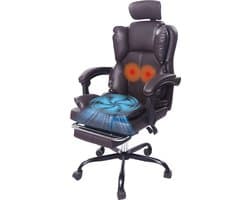 Ergonomische Gaming-Stoel – Met Ventilator, Luchtkoeler & Koeling, Geventileerde Zitting, Ligfunctie, Massage, Verstelbare Directiestoel, Bruin