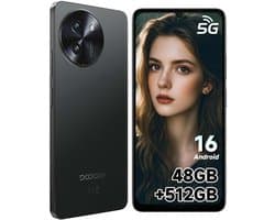 Smartphone DOOGEE Note 59 Pro - 48GB RAM - 256GB ROM - 6,75inch 120Hz - Android 16 - 6250 mAh - AI Camera - NFC, GPS - DOOGEE Mobiele Telefoon 5G - Zwart