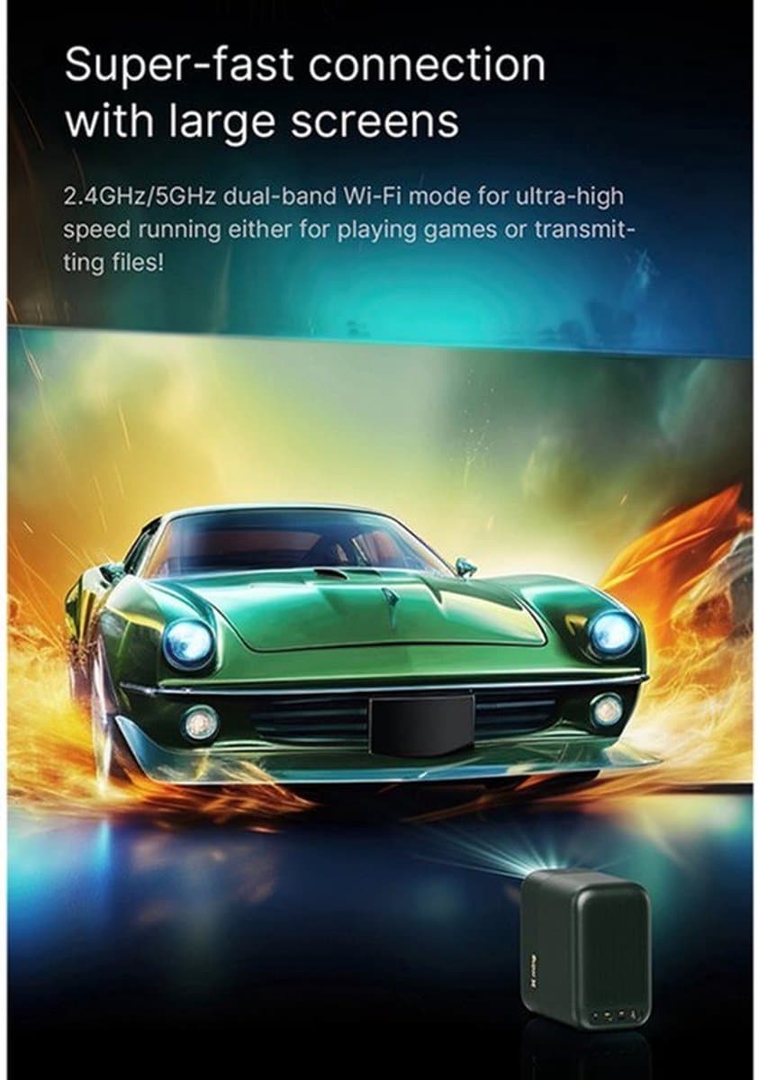 Draagbare Beamer - Dark Green - 500 ANSI Lumen - 1920x1080 Resolutie - LED - Voor Thuisgebruik — afbeelding 1