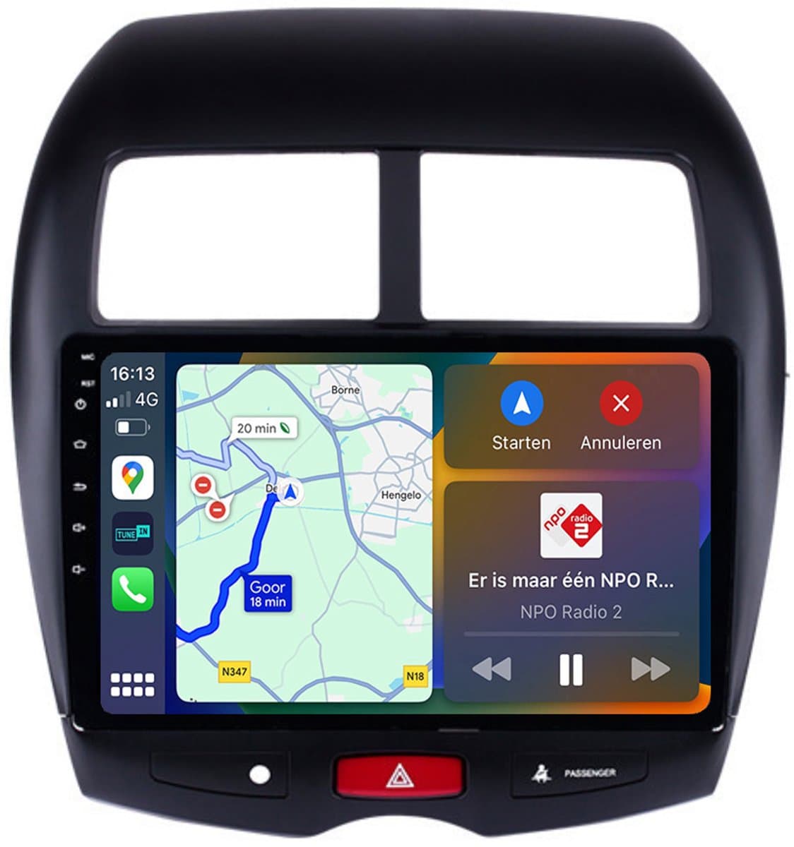 BG4U - Android navigatie radio geschikt voor Mitsubishi ASX 2010-2016 met Apple Carplay en Android Auto — afbeelding 1