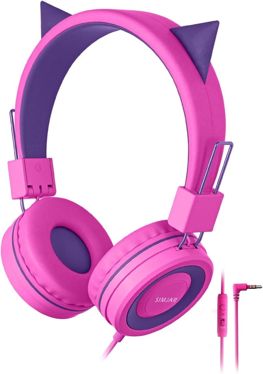 Koptelefoon kinderen met draad - Kinderkoptelefoon - Bedrade hoofdtelefoon - Veilig volume - School - Tablet - Laptop - Reizen - Muziek luisteren — afbeelding 1