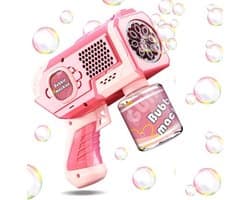 BOTC Bellenblaas pistool - Bellenblazer met vloeistof - Bubble gun - Inclusief 1*90ml Bellenblaas navulling - Voor kinderen - Speelgoed - Roze