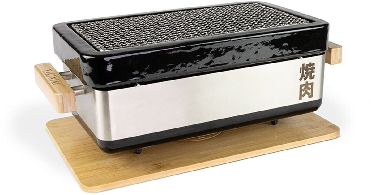 YAKINIKU Shichirin PRO - MEDIUM - Rechthoekig - Konro & Yakitori Grill - 2-6 Personen - Dubbelwandig Keramiek — afbeelding 1