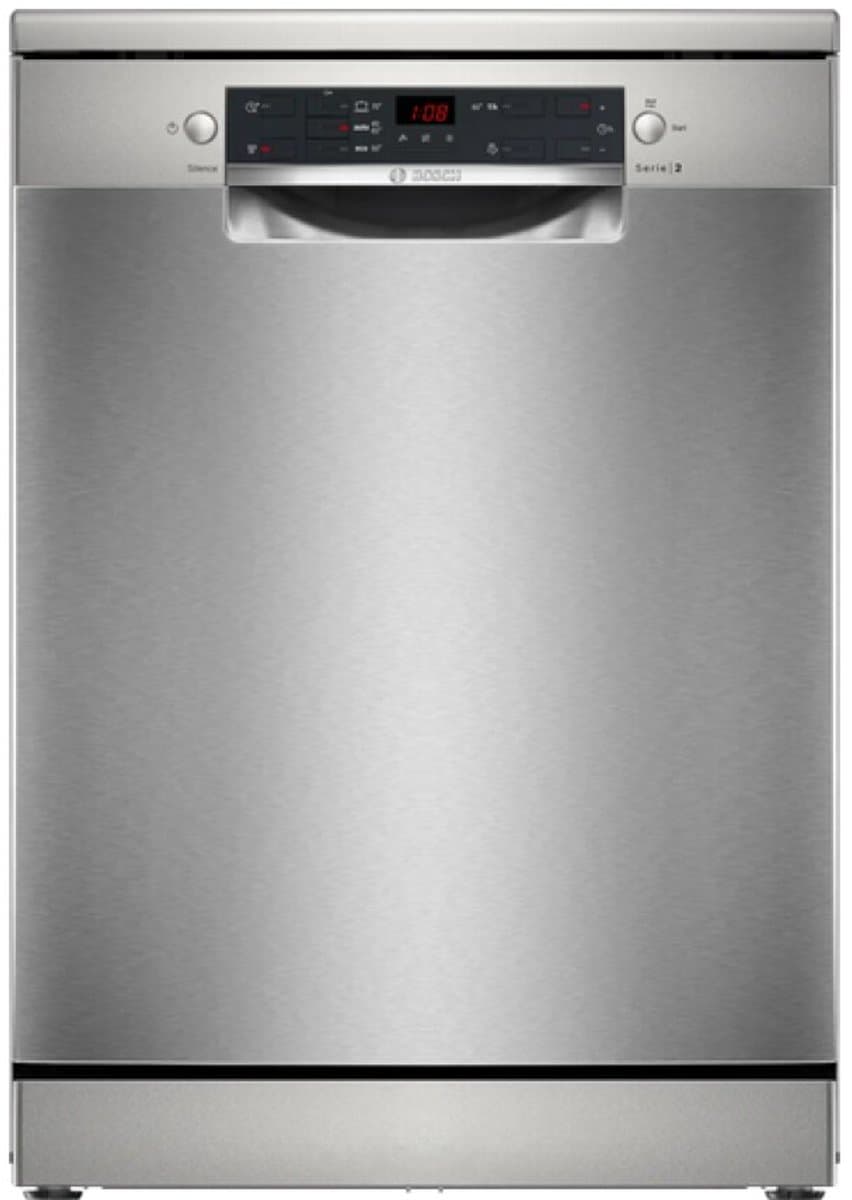 Bosch SMS25GI09F – Vrijstaande Vaatwasser - SilencePlus– RVS – ExtraDry – AquaStop – Eco-pr. - VarioFlex-korven - E label — afbeelding 1