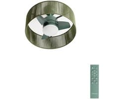 CREATE - Stille plafondventilator 25W met licht - Sage - Ø55cm - WIND LAMP WOVEN — afbeelding 1