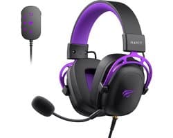 Havit H2002 U - Gaming Koptelefoon - Zwart/Paars - Bekabeld - Met Afneembare Microfoon
