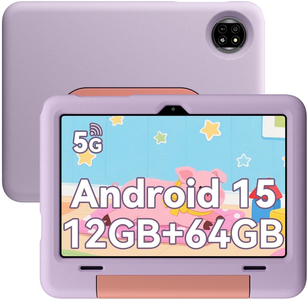 Blackview Tab 20 Kids Tablet - Kindertablet - 12GB RAM - 64GB ROM - 10.1 inch - Android 15 - Ouderlijk Toezicht App - Oogzorgmodus - Inclusief Beschermhoes - Paars — afbeelding 1