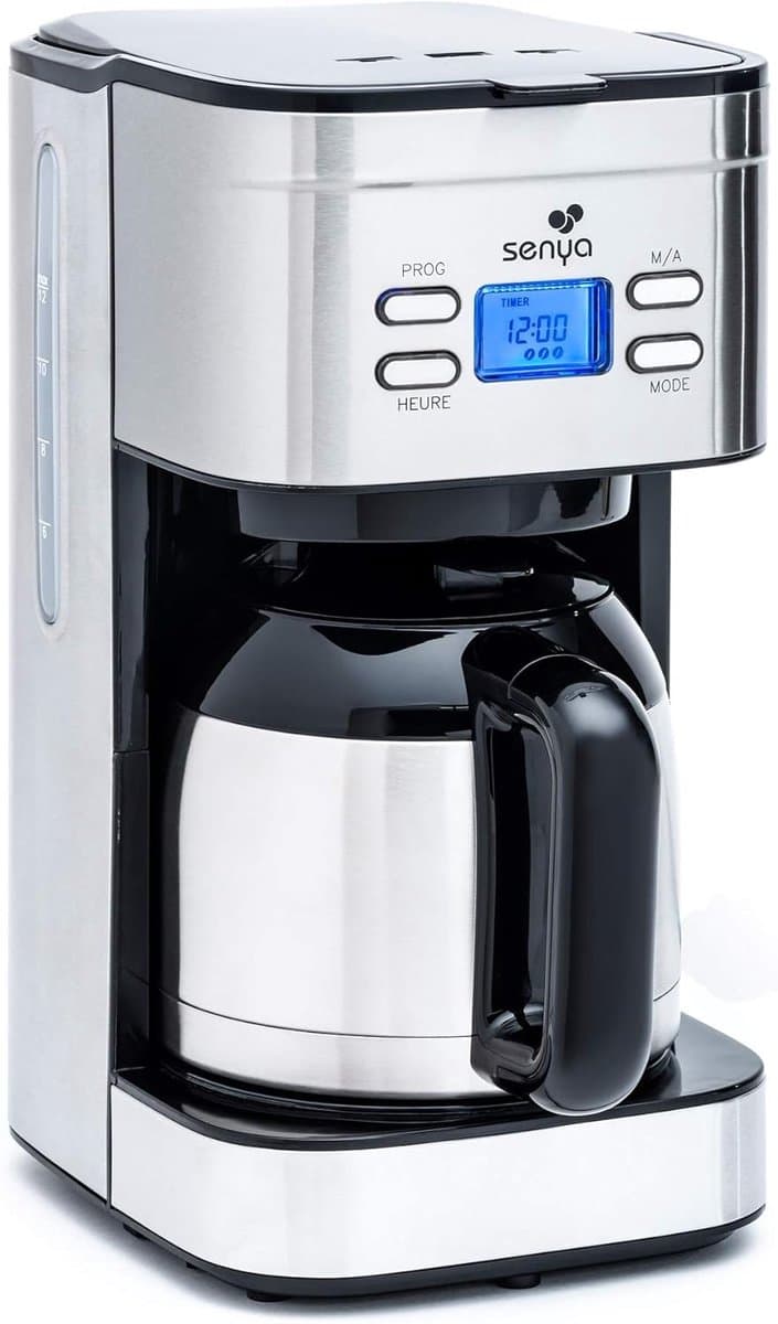 Programmeerkbaar elektrisch koffiezetapparaat met thermoskan en aromaselector — afbeelding 1