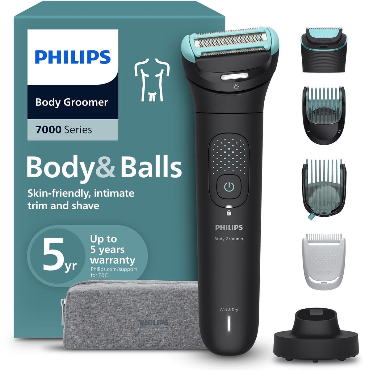 PHILIPS BG7475/15 Series 7000 Bodygroomer Zwart — afbeelding 1