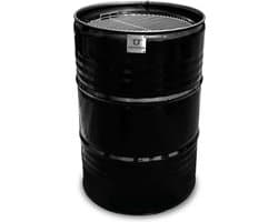 BarrelQ Big - Houtskoolbarbecue met Teppanyaki Grillplaat - Zwart Staal - Ø57x87 cm - 200L - Vuurkorf & Statafel - Inclusief Beschermhoes