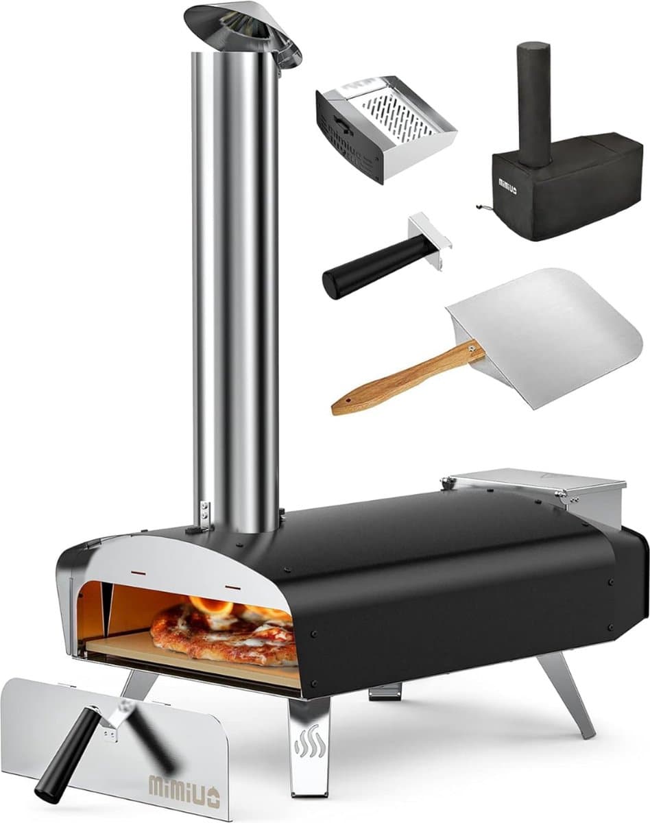 DD Pizza Oven Buiten - Pellet Pizza oven - Houtgestookte - 68x36x77cm - Zwart — afbeelding 1