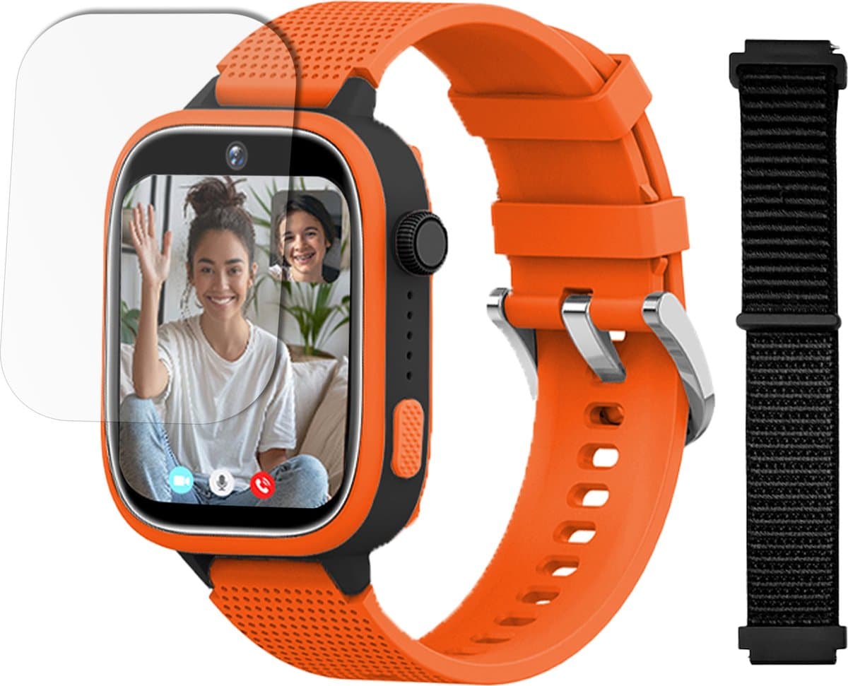 LEROYS - GPS Horloge Kind - Kinder Smartwatch - Android en iOS - Oranje - Incl. Simkaart — afbeelding 1