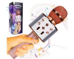 Silvergear Karaoke Microfoon Kinderen - Karaoke Set voor Volwassenen - Bluetooth - Stemvervormer - Rose Goud