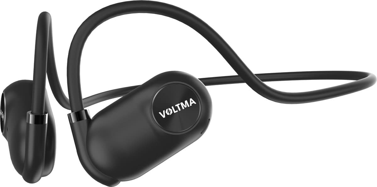 Voltma Active Beats - Open Ear Hoofdtelefoon met Air Conduction - Bluetooth 5.3 Sport Headset - Koptelefoon IPX45 Waterdicht - 6 Uur Speeltijd - Snelladen - Open Ear Comfort Draadloze Oortjes voor Sport en Fitness - geschikt voor Android, iOs (zwart) — afbeelding 1