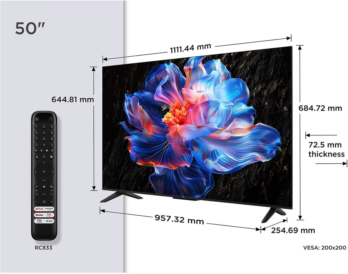 TCL 50P6K | 50 4K UHD LED TV | HDR10 | Google TV — afbeelding 1