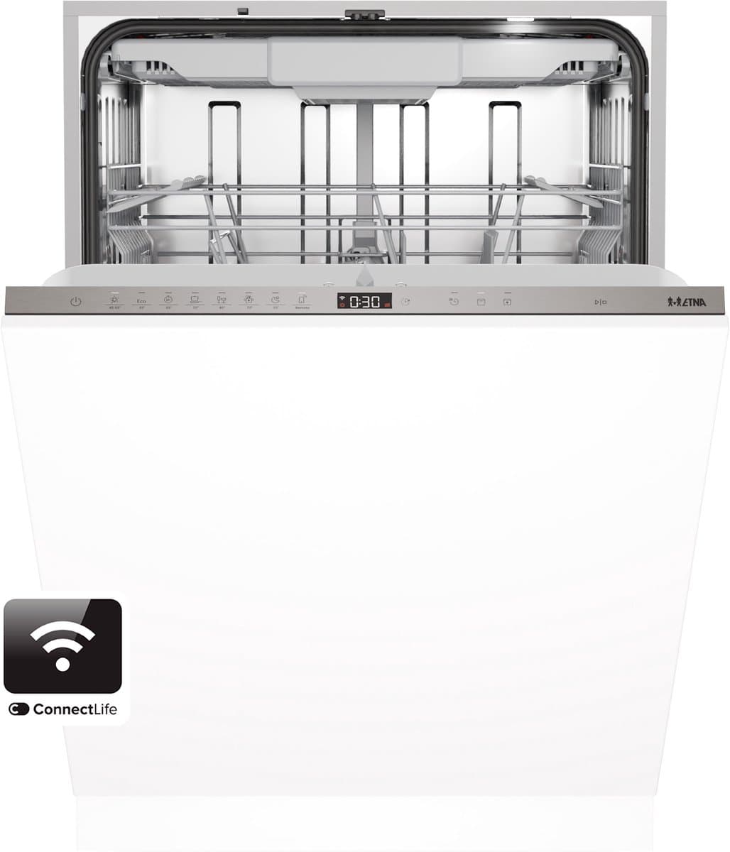 ETNA VW342HCP - Inbouw vaatwasser 60 cm - Zilvergrijs - ConnectLife - 16 couverts - Flexibele besteklade - 7 programma’s - Nachtprogramma — afbeelding 1