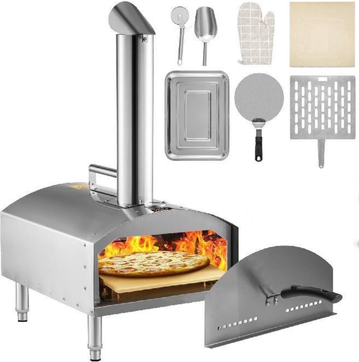 Bolt Edge Pizza Oven - Steenoven - Houtgestookt - Inclusief pizzasteen en spatel — afbeelding 1