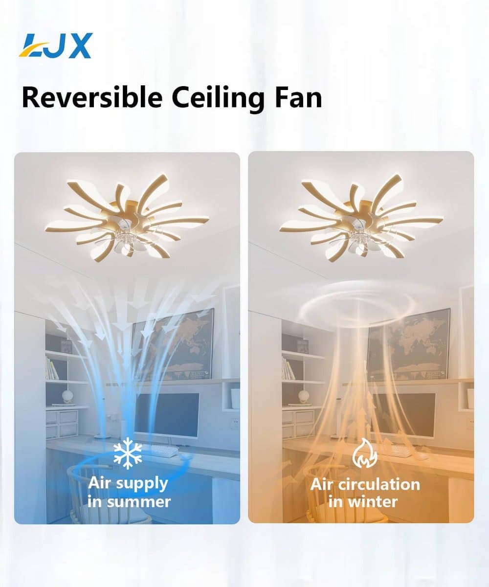 Moderne plafondventilator met verlichting en afstandsbediening – Stil, Omkeerbaar en Energiezuinig — afbeelding 1