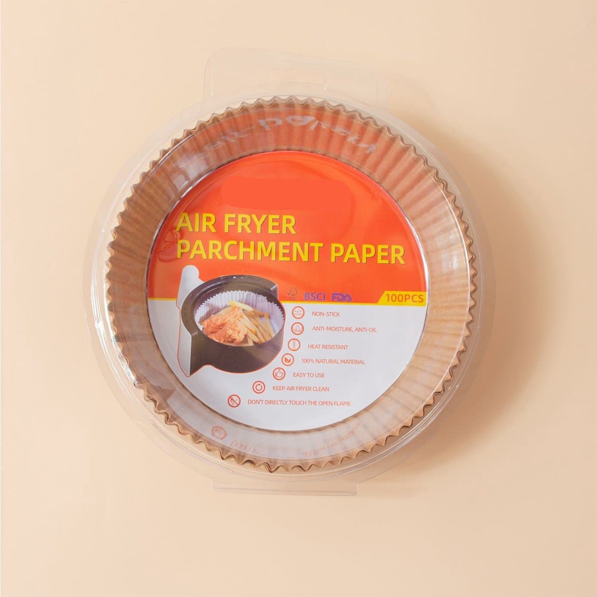 16cm*16cm, 200 vellen, ronde bakvorm voor airfryer, speciaal voor airfryers. — afbeelding 1