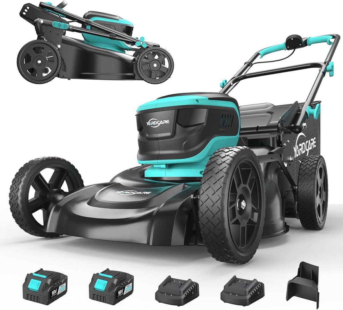 Accu grasmaaier tot 675 m² met 41 cm snijbreedte, 36V, borstelloos, 7-traps hoogteverstelling, inclusief mulchwig en 45L opvangzak — afbeelding 1
