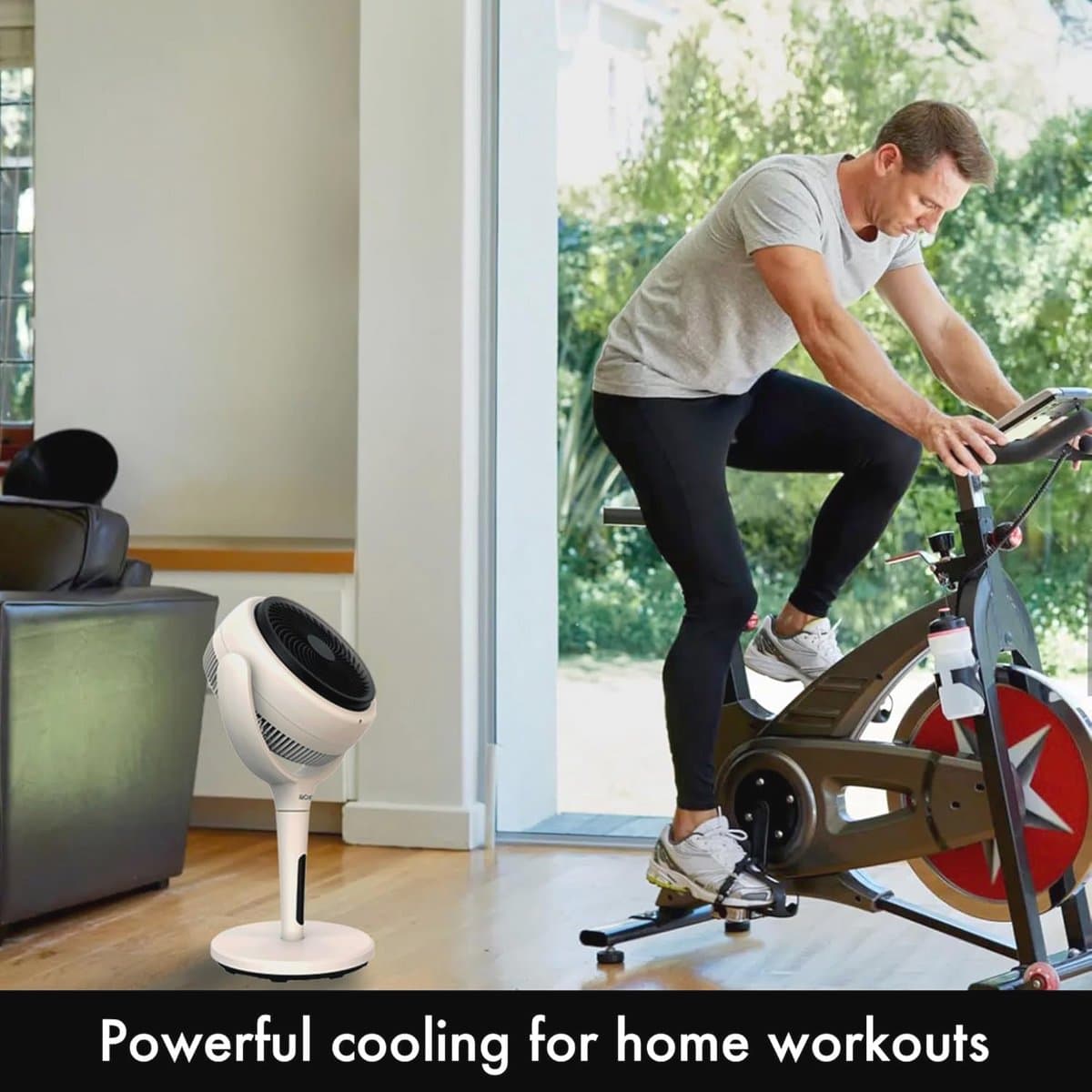 Efficiënte Home Ventilator met Afstandsbediening en LED Verlichting - 3D Oscillatie — afbeelding 1