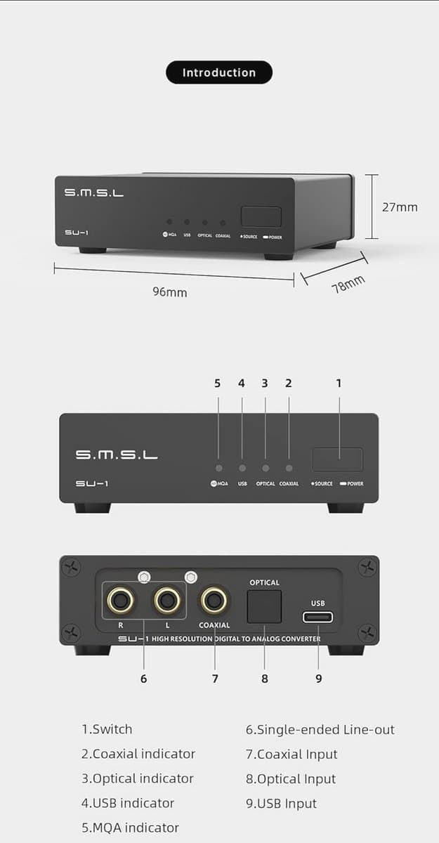 Hi-Res Audio Decoder met DSD512 en 768kHz - 32Bit DAC — afbeelding 1