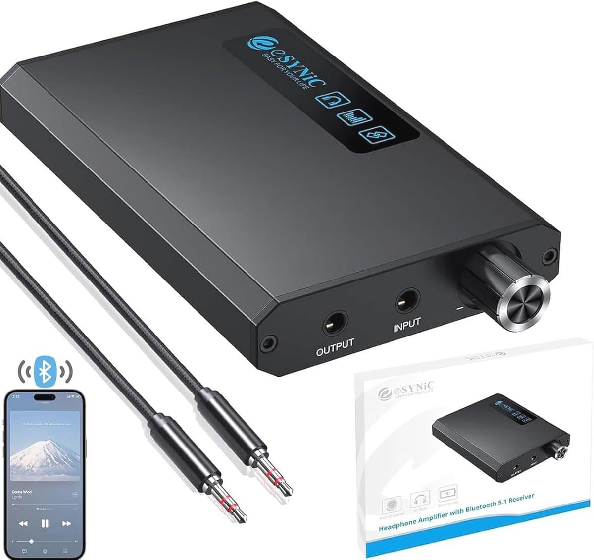 HiFi hoofdtelefoonversterker met Bluetooth 5.1 en oplaadbare batterij — afbeelding 1
