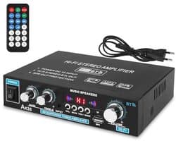 2-kanaals mini hifi stereo versterker met digitale eindversterker en bas/tone regeling voor pc en thuisbioscoop