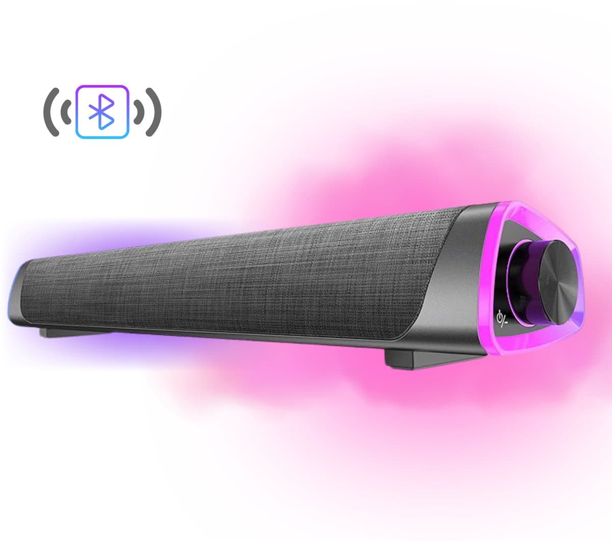 Bluetooth RGB Gaming Speaker Soundbar – 12W – Compacte USB Soundbar met AUX – RGB Wave Light – Luidspreker Voor PC & Monitor — afbeelding 1