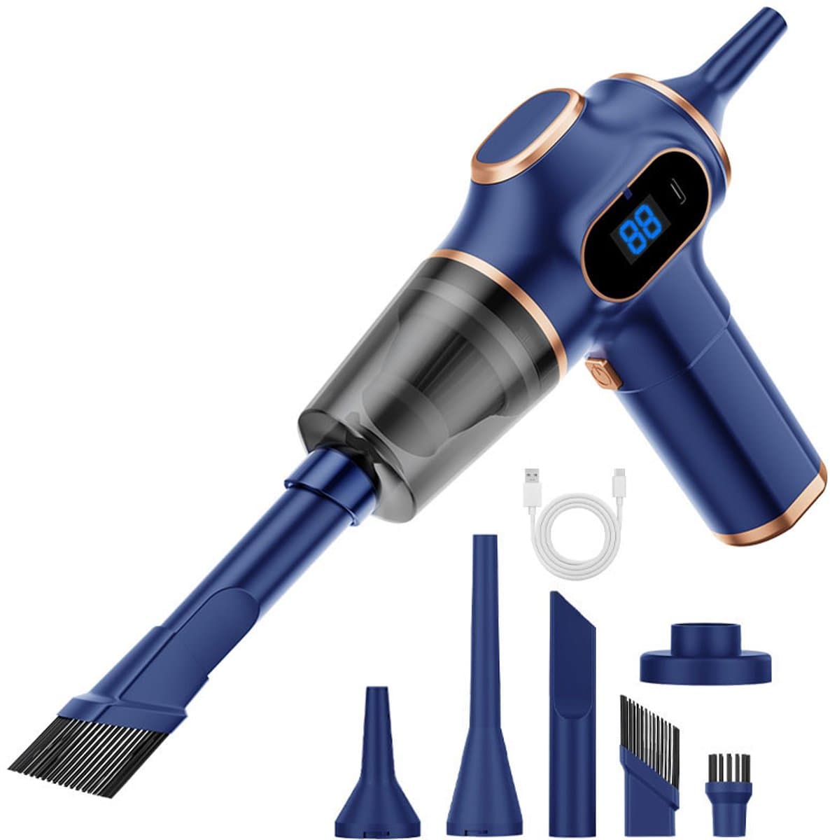 Jently handstofzuiger - kruimeldief - draadloos - Reinigingsmachine - steelstofzuigers - blauw — afbeelding 1