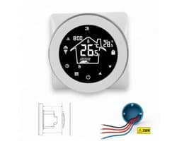 Wifi Inbouw Thermostaat | Touchscreen App bediening | Inbouw | Programmeerbaar | Tuya Smart Life | Google Home Alexa | Wit