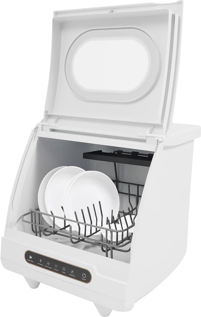 Compacte Vaatwasser - Tafelmodel Apparaat - Snel Afwassen - Waterreservoir Ingebouwd - 45x45x43 cm - Wit — afbeelding 1