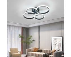 Dimbaar LED Plafondlamp Zwart 76W | Moderne Ronde Plafondverlichting met Afstandsbediening | 3000K-6500K
