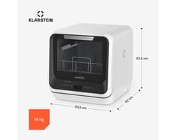 Klarstein Vaatwasser Amazonia Mini - Compact Aanrechtblad, 7 Programma's, 5L Tank of Directe Aansluiting, Energie-efficiëntieklasse D, Stil 58dB, Digitaal Display, Draagbaar Tafelblad voor Kleine Keukens, Zwart - Dishwasher