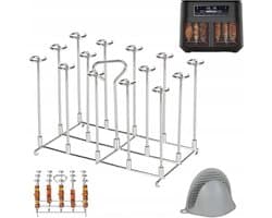2 x RVS verticale grills - Verticale multi-pins rotisserie - met 14 grillstaven - Zwart