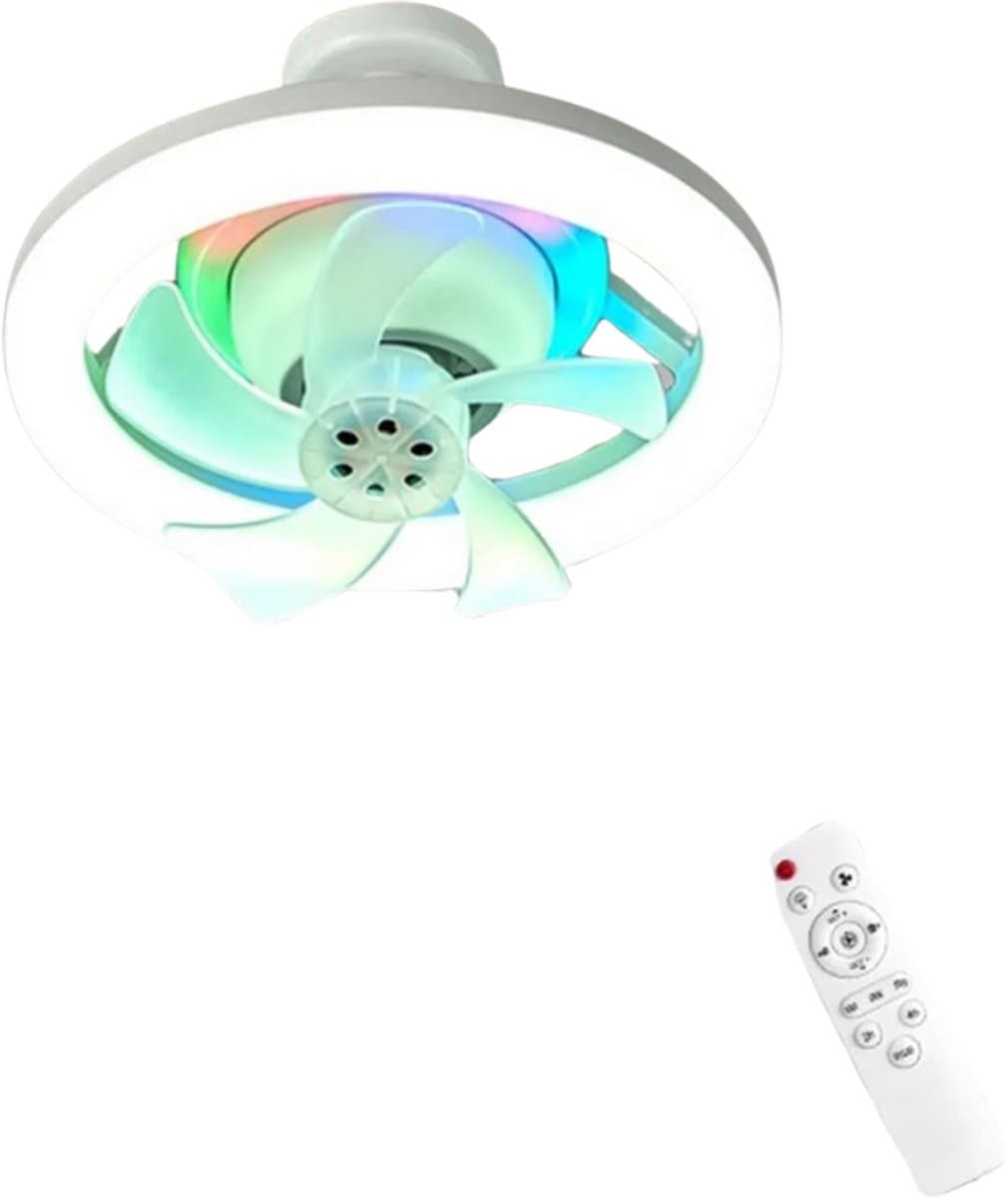 Nivard Plafondventilator - Met Verlichting - Plafond Ventilator - Met Lamp - Plafonniere Met Ventilator - Met Licht — afbeelding 1