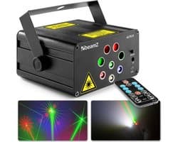 Laser lichteffect - BeamZ Acrux party laser met 4 lasers (rood / groen) en gekleurde LED's