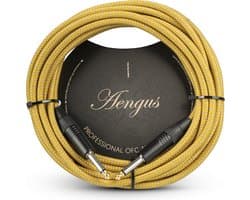 Áengus Gold Tweed Gitaarkabel Instrumentkabel - 6.35mm mono jack plug recht/recht - 6 meter