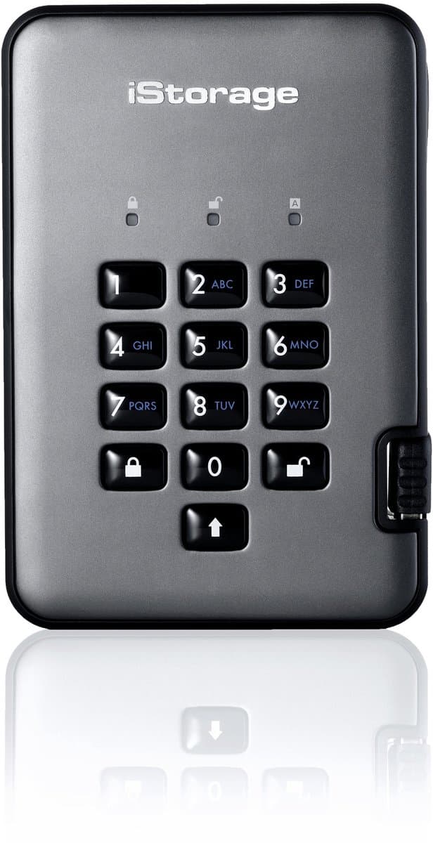 iStorage diskAshur PRO2 3000GB Zwart, Grafiet externe harde schijf — afbeelding 1