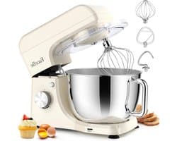 Keukenmachine - Mixer - Bakken en Koken - Krachtige 1500W Motor - 5.5 Liter Kom - Wit